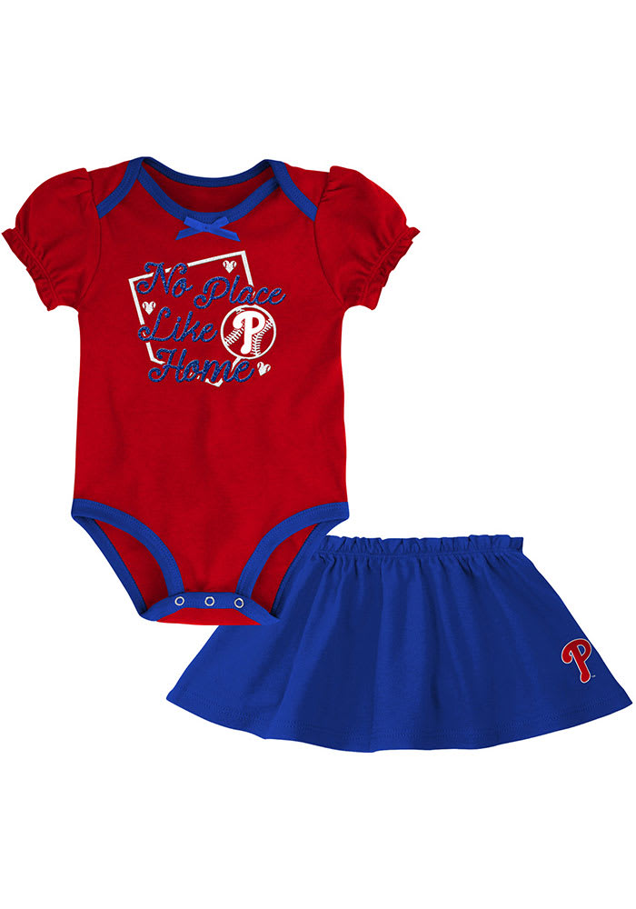 Philadelphia Phillies Infant Girls Red Outfielder Skirt Set Top and Bottom