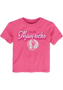 Dallas Mavericks Toddler Girls Pink Sporty Stripes Short Sleeve T-Shirt