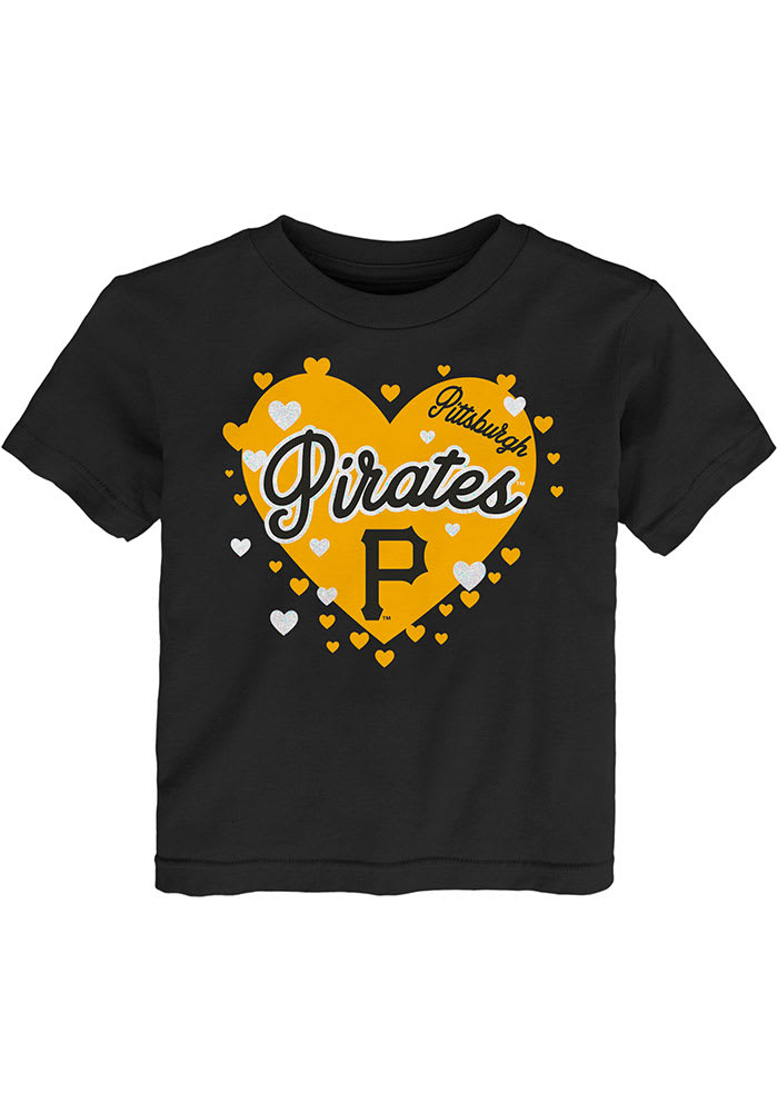 MLB Team Apparel Toddler Pittsburgh Pirates Pink Bubble Hearts T