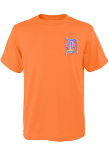 Detroit Tigers Youth Orange Heat Wave Short Sleeve T-Shirt