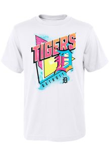 Detroit Tigers Youth White Playmaker Short Sleeve T-Shirt