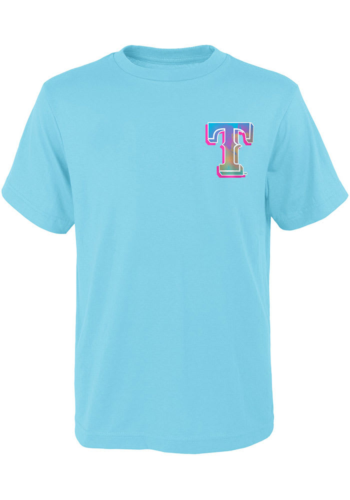 Texas Rangers Youth Blue Heat Wave Short Sleeve T-Shirt
