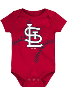 St Louis Cardinals Baby Red Running Home Short Sleeve One Piece