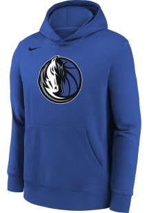Nike Dallas Mavericks Boys Blue Nike Fleece Pullover Essential Long Sleeve Hooded Sweatshirt