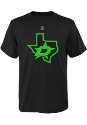 Dallas Stars Youth Black Neon Logo Short Sleeve T-Shirt