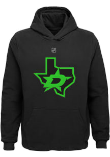 Dallas Stars Youth Black Neon Logo Long Sleeve Hoodie
