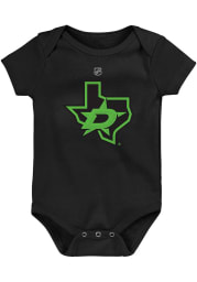 Dallas Stars Baby Black Neon Logo Short Sleeve One Piece