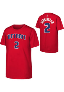 Cade Cunningham Detroit Pistons Youth Red Flat NN Player Tee