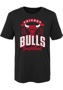 Chicago Bulls Boys Black Tip Off Short Sleeve T-Shirt