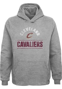Cleveland Cavaliers Youth Grey Double Bar Long Sleeve Hoodie