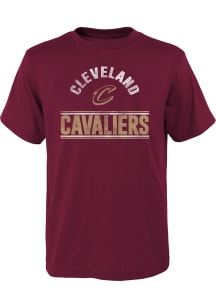 Cleveland Cavaliers Boys Maroon Double Bar Short Sleeve T-Shirt