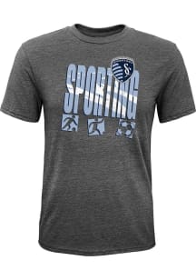 Sporting Kansas City Youth Grey Full Tilt Short Sleeve Fashion T-Shirt