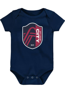 St Louis City SC Baby Navy Blue Primary Short Sleeve One Piece