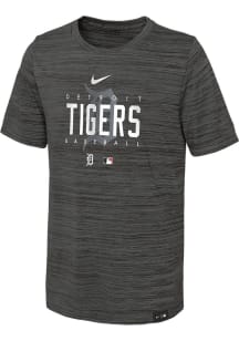 Nike Detroit Tigers Youth Grey Velocity Short Sleeve T-Shirt