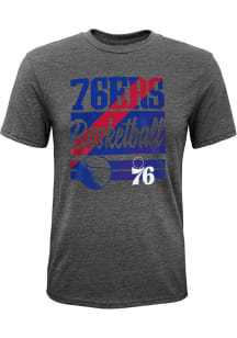 Philadelphia 76ers Youth Grey Classico Short Sleeve Fashion T-Shirt
