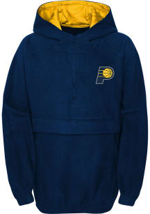 Indiana Pacers Boys Navy Blue Paint The Court Hooded Long Sleeve 1/4 Zip Pullover