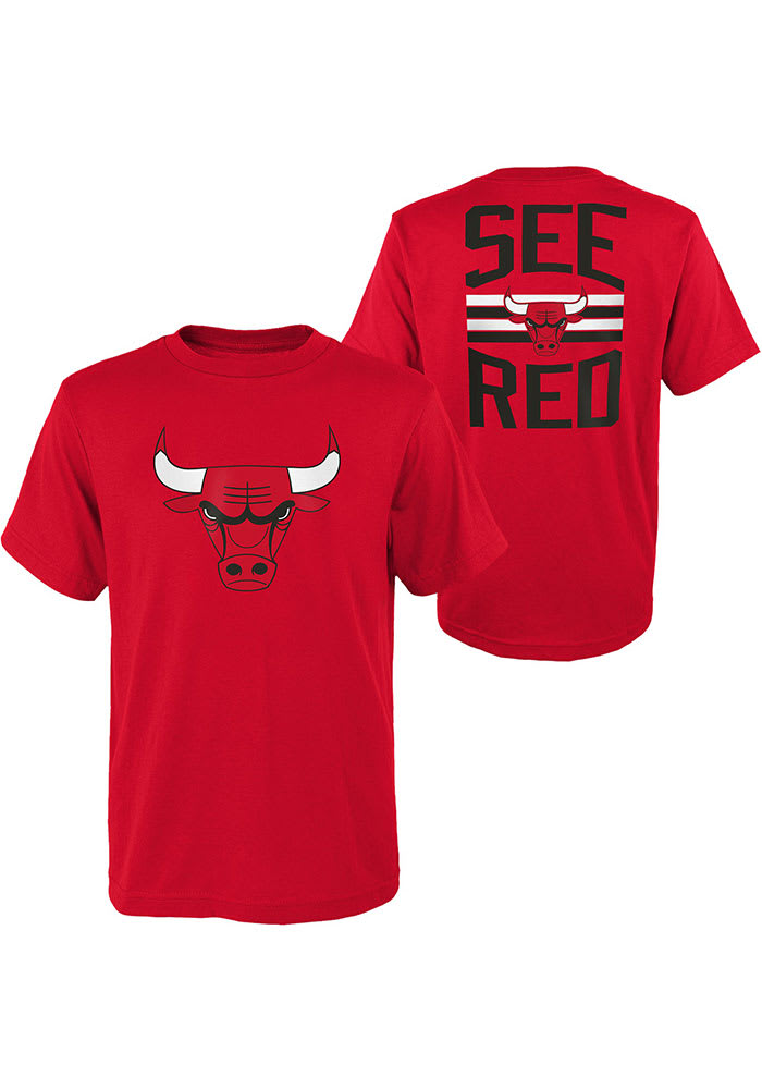 Chicago Bulls Youth Red Slogan Back Short Sleeve T-Shirt