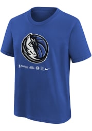 Nike Dallas Mavericks Youth Navy Blue Crafted Logo Short Sleeve T-Shirt