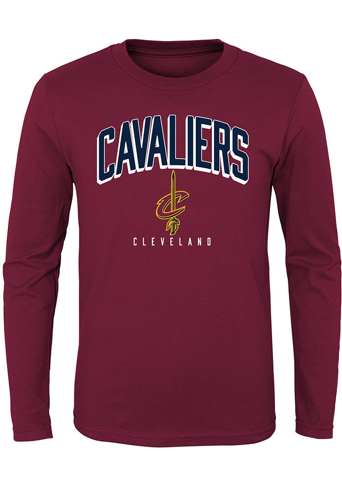 Cleveland Cavaliers Youth Red Dunked Long Sleeve T-Shirt