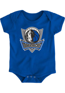 Dallas Mavericks Baby Blue Primary Logo Short Sleeve One Piece