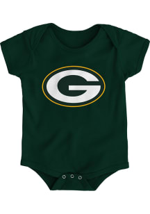 Green Bay Packers Baby Green Primary Logo Short Sleeve One Piece
