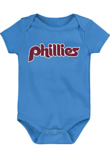 Philadelphia Phillies Baby Light Blue Cooperstown Short Sleeve One Piece