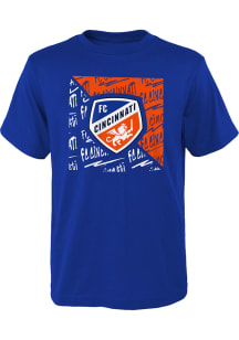 FC Cincinnati Youth Blue Divide Short Sleeve T-Shirt