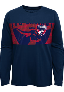 FC Dallas Youth Navy Blue Exciting Tackle Long Sleeve T-Shirt