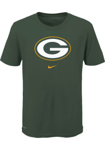 Nike Green Bay Packers Youth Green Primary Logo Short Sleeve T-Shirt