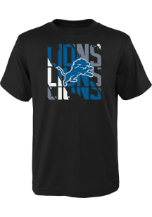 Detroit Lions Youth Black Savage Stripes Short Sleeve T-Shirt
