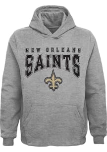 New Orleans Saints Boys Grey Scoreboard Long Sleeve Hooded Sweatshirt