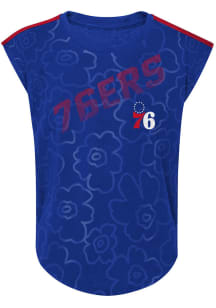 Philadelphia 76ers Girls Blue Align Short Sleeve Fashion T-Shirt
