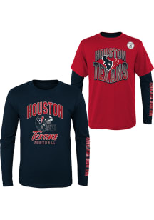 Houston Texans Boys Navy Blue Game Day 3-In-1 Long Sleeve T-Shirt