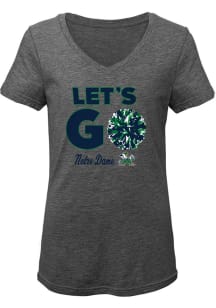 Notre Dame Fighting Irish Girls Navy Blue Lets Go Short Sleeve Fashion T-Shirt