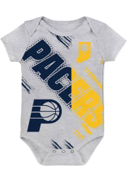 Indiana Pacers Baby Grey Dribbles Short Sleeve One Piece