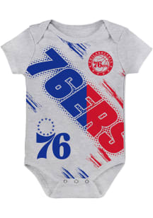 Philadelphia 76ers Baby Grey Dribbles Short Sleeve One Piece