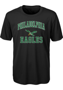 Philadelphia Eagles Boys Black Retro #1 Design Short Sleeve T-Shirt
