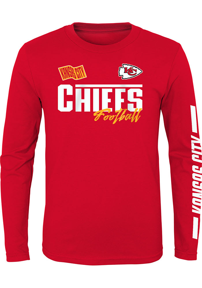 Kansas City Chiefs Boys Red Race Time Long Sleeve T-Shirt