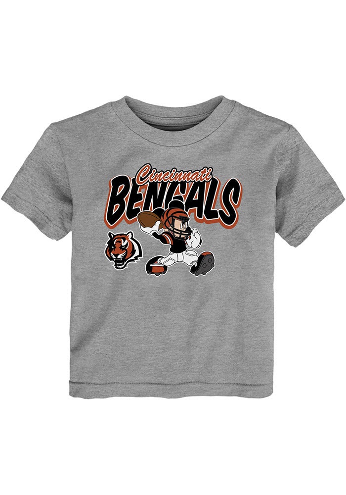 NFL Team Apparel Toddler Cincinnati Bengals Disney Playmaker T-Shirt - Gray - 2T (2 Toddler)