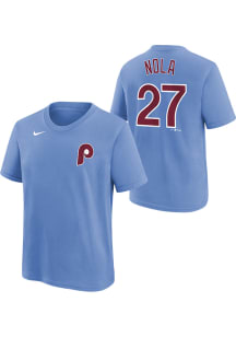 Aaron Nola Philadelphia Phillies Youth Light Blue Name and Number Player Tee
