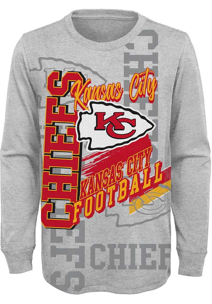 Kansas City Chiefs Boys #1 Design Long Sleeve T-Shirt - Red