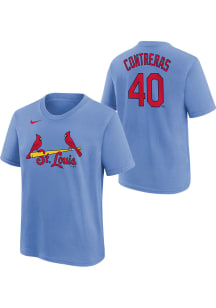 Willson Contreras St Louis Cardinals Youth Light Blue Name and Number Player Tee