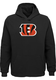 Cincinnati Bengals Youth Black Primary Logo B Long Sleeve Hoodie
