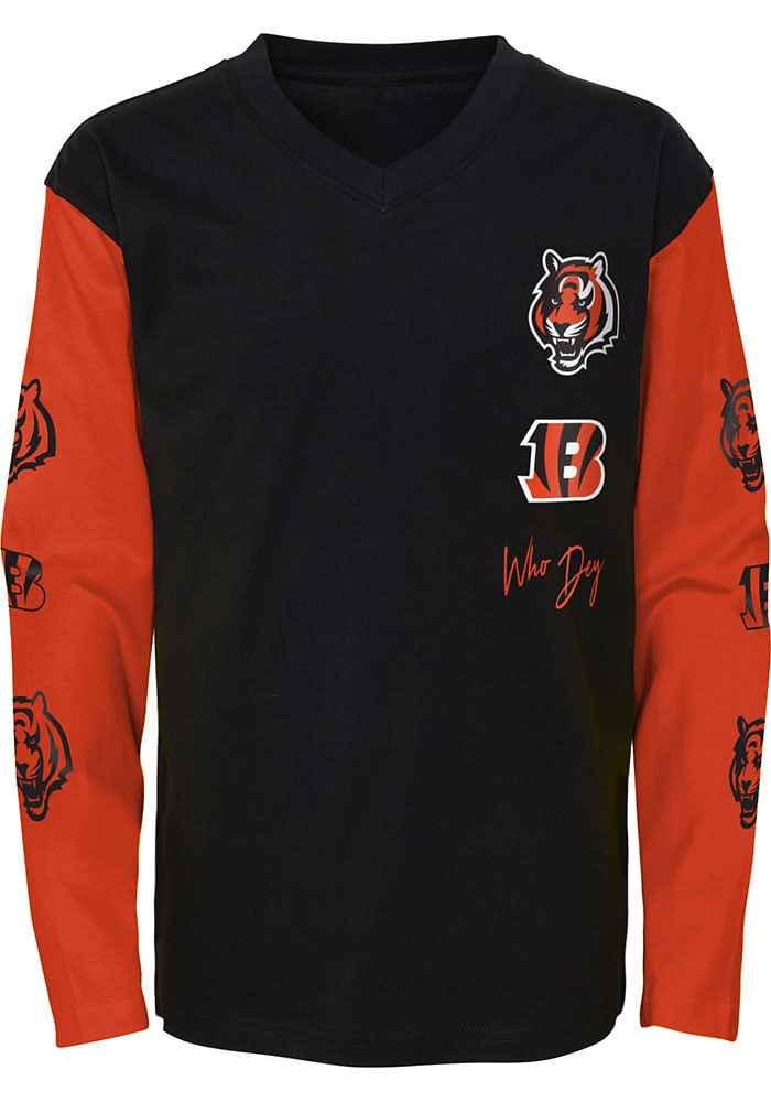 Zubaz Cincinnati Bengals Mens Black Zebra Monotone Long Sleeve