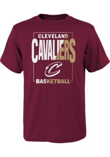 Cleveland Cavaliers Youth Maroon Coin Toss Short Sleeve T-Shirt