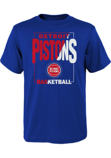 Detroit Pistons Youth Blue Coin Toss Short Sleeve T-Shirt