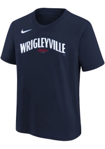 Nike Chicago Cubs Boys Navy Blue City Connect Wordmark Short Sleeve T-Shirt