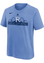 Nike Kansas City Royals Boys Blue City Connect Logo Short Sleeve T-Shirt