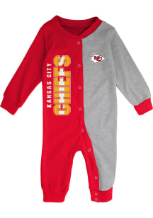 Kansas City Chiefs Baby Red Half Time Coverall Long Sleeve One Piece