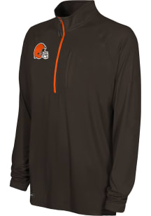 Cleveland Browns Mens Brown SWEAT OUT Long Sleeve 1/4 Zip Pullover